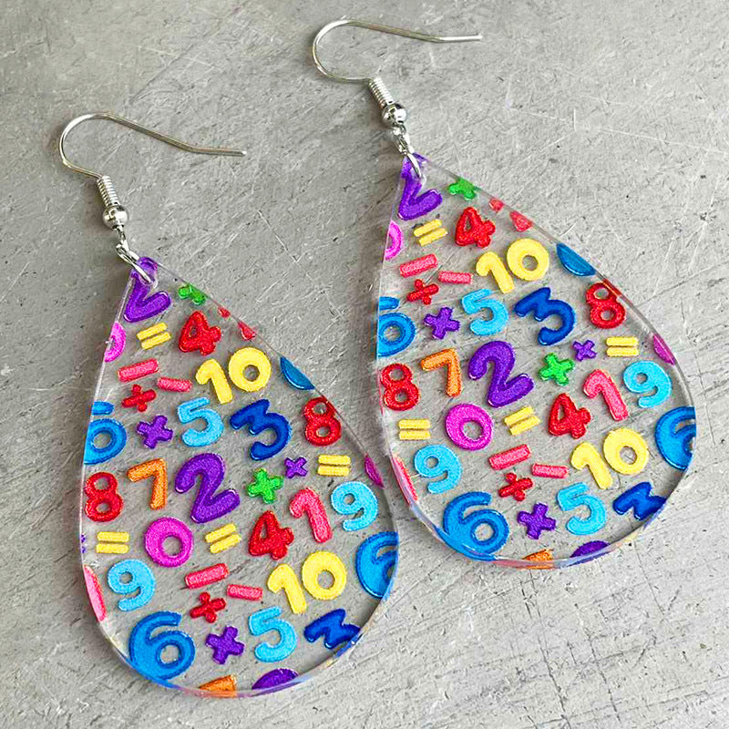 Wholesale Transparent acrylic earrings teardrop-shaped colorful earrings